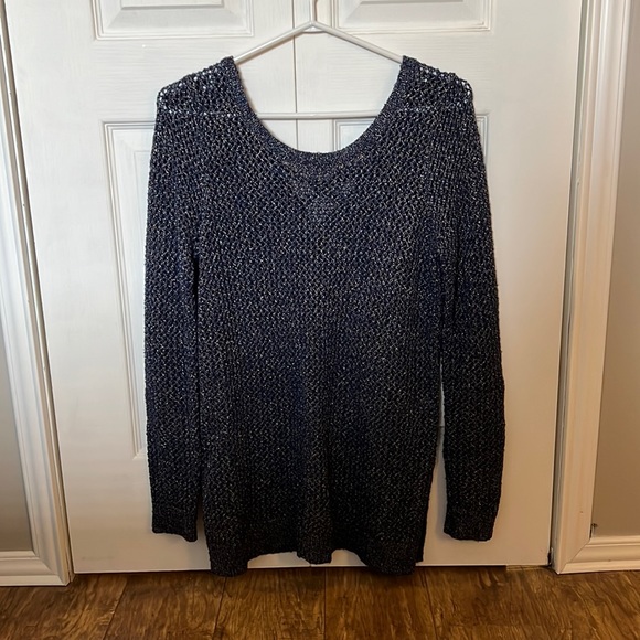 Lucky Brand Shimmer sweater with lace up back detail - Picture 2 of 4